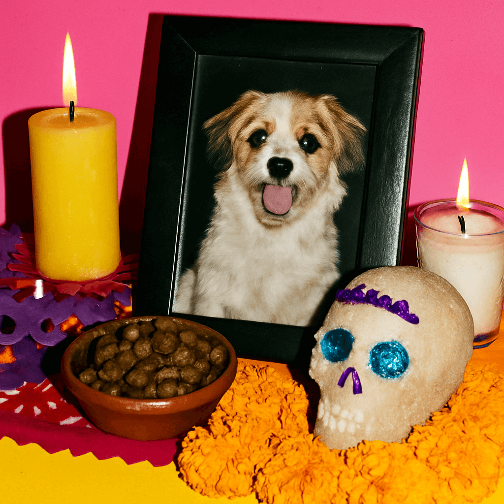 Homenaje perritos dia de muertos